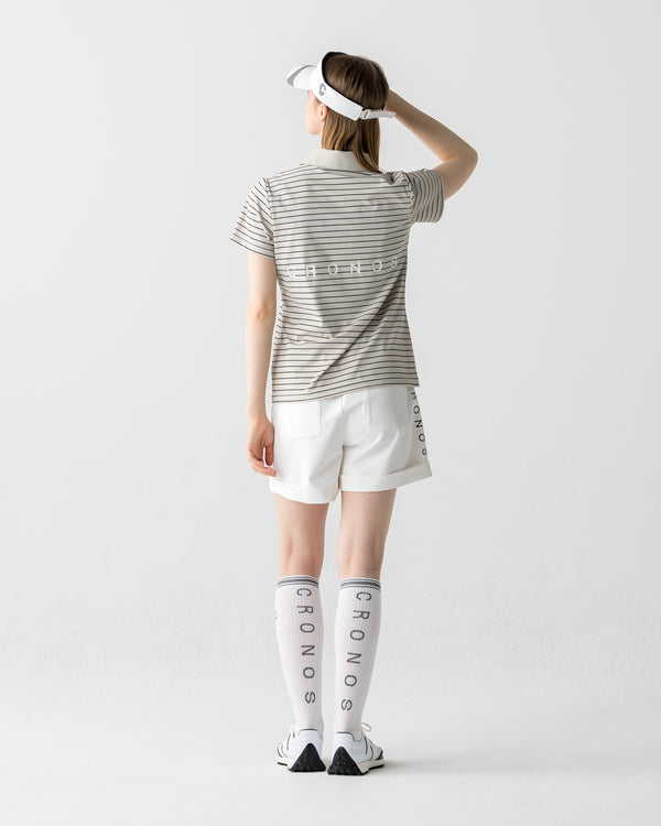 CRONOS BLACK WOMEN MONOCHROME SHORTS【WHITE×BLACK】