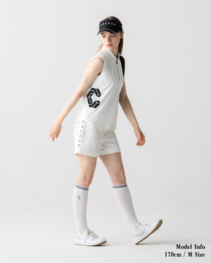 CRONOS BLACK WOMEN MONOCHROME SHORTS【WHITE×BLACK】