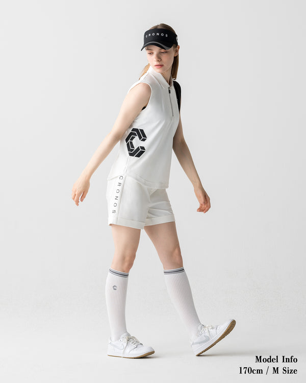 CRONOS BLACK WOMEN MONOCHROME SHORTS【WHITE×BLACK】
