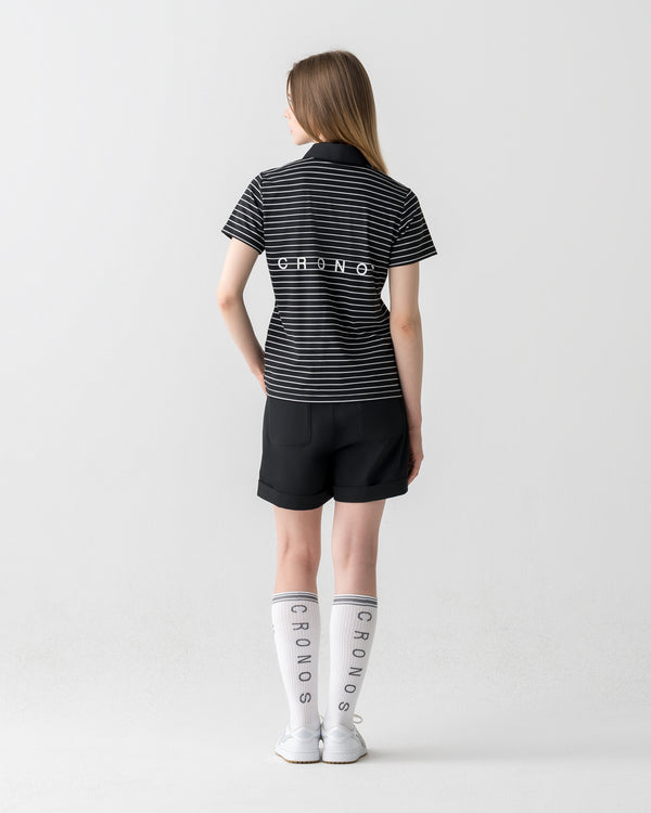 CRONOS BLACK WOMEN MONOCHROME SHORTS【BLACK×YELLOW】