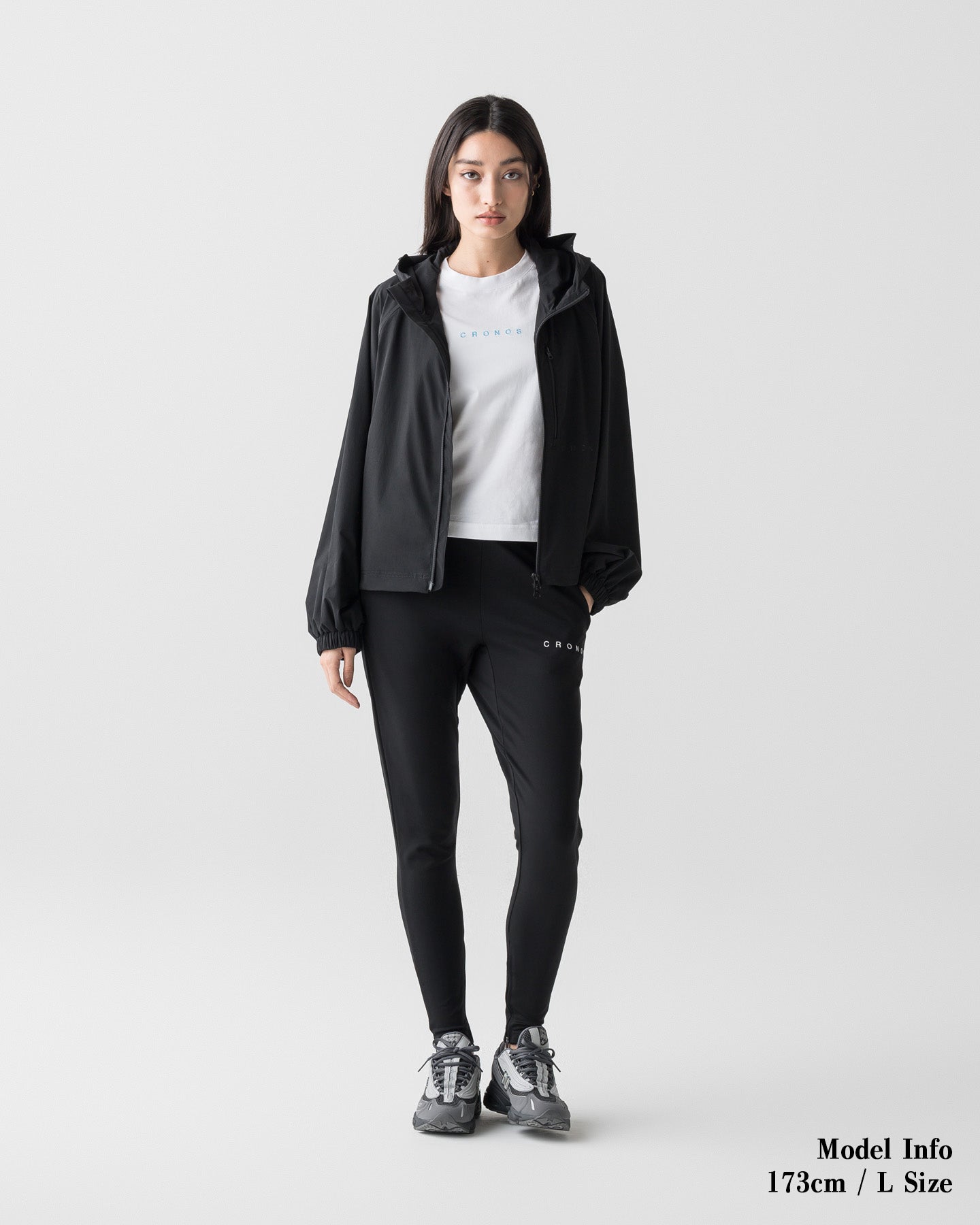 CRONOS WOMEN LIGHT STRETCH HOODIE【BLACK】