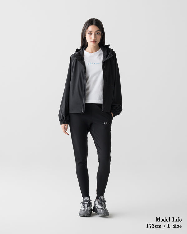 CRONOS WOMEN LIGHT STRETCH HOODIE【BLACK】