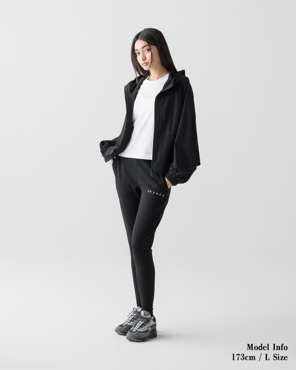 CRONOS WOMEN LIGHT STRETCH HOODIE【BLACK】