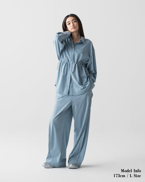 CRONOS WOMEN LIGHT STRETCH SHIRT【BLUE】