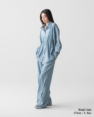 CRONOS WOMEN LIGHT STRETCH SHIRT【BLUE】