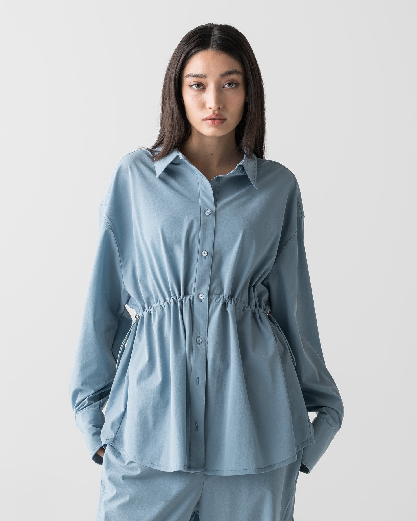 CRONOS WOMEN LIGHT STRETCH SHIRT【BLUE】
