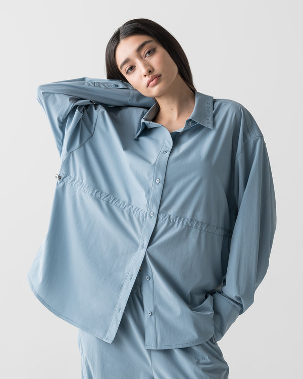 CRONOS WOMEN LIGHT STRETCH SHIRT【BLUE】