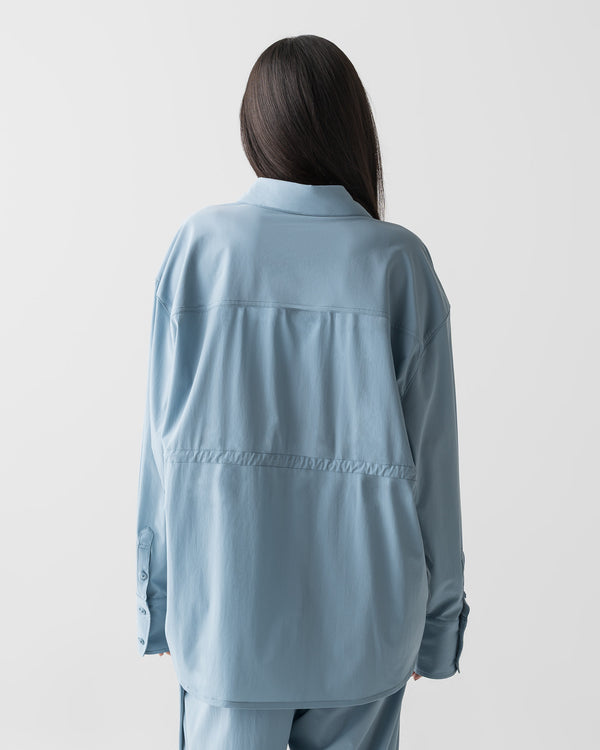 CRONOS WOMEN LIGHT STRETCH SHIRT【BLUE】