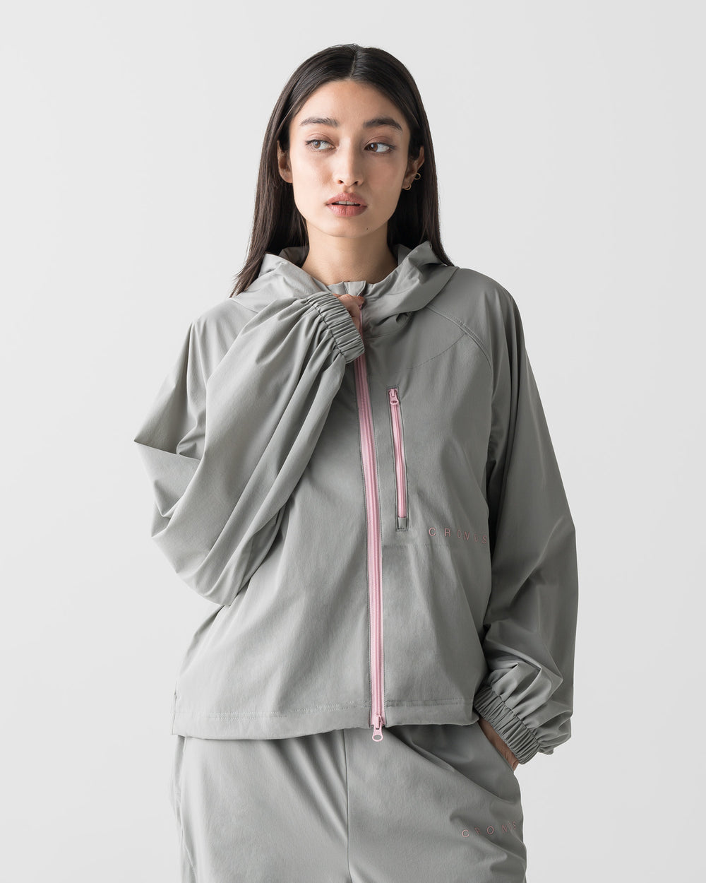 CRONOS WOMEN LIGHT STRETCH HOODIE【GRAY】