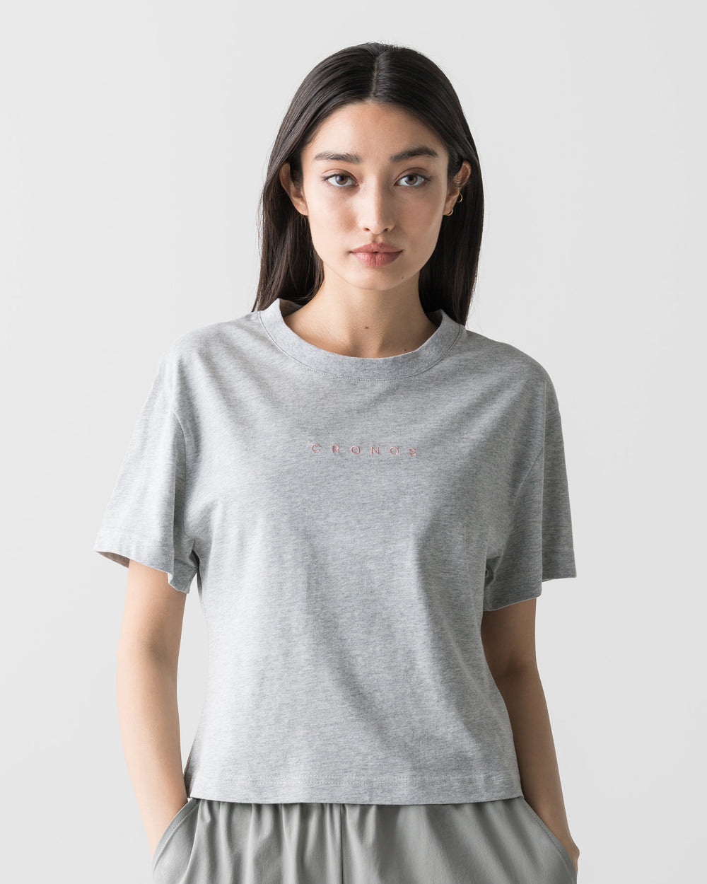 CRONOS WOMEN MINI FIT T-SHIRTS【GRAY】