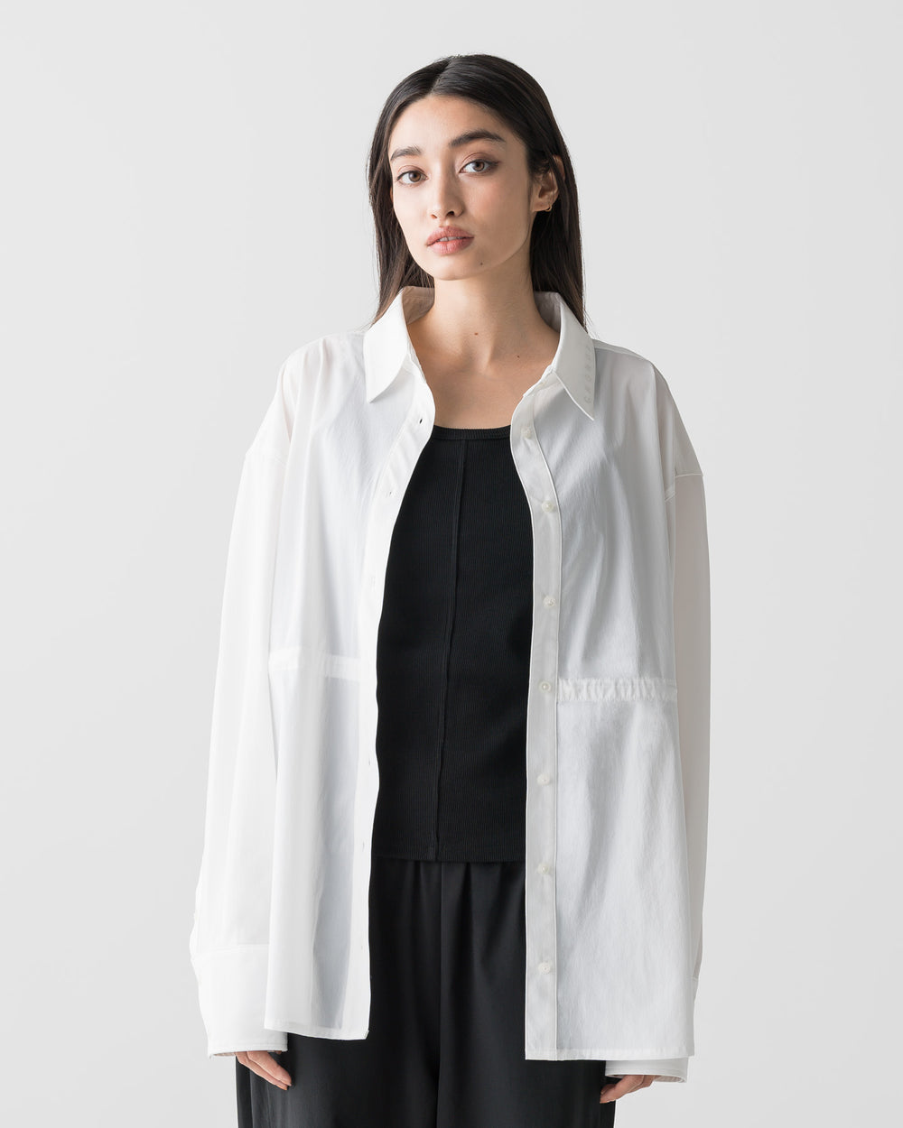 CRONOS WOMEN LIGHT STRETCH SHIRT【WHITE】