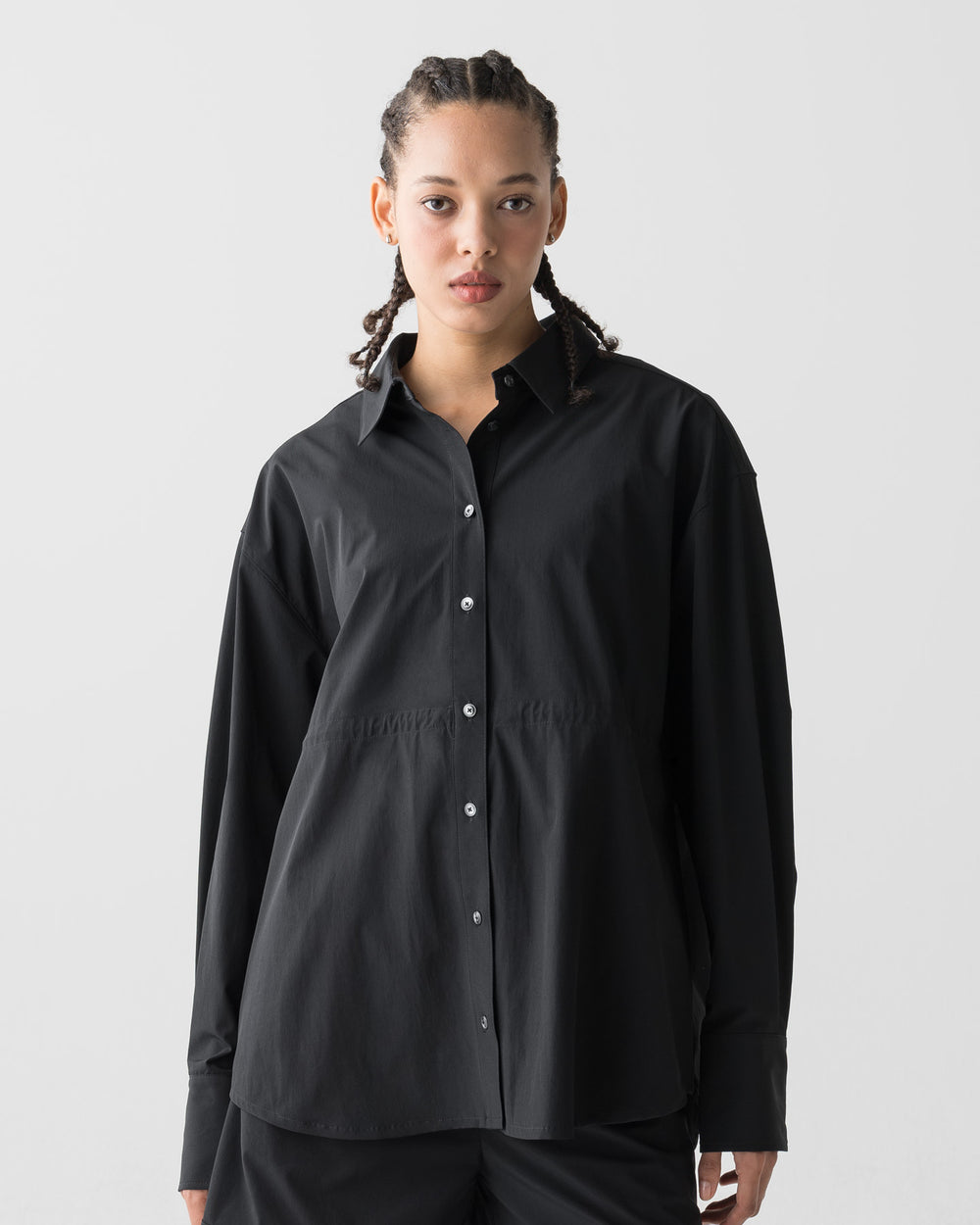 CRONOS WOMEN LIGHT STRETCH SHIRT【BLACK】