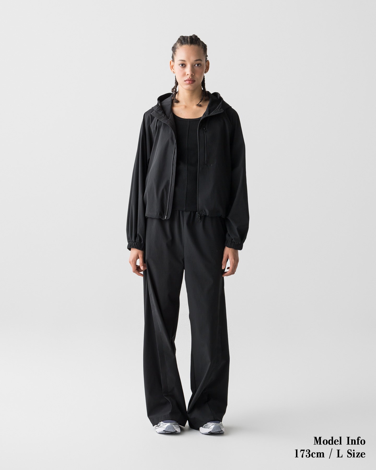 CRONOS WOMEN LIGHT STRETCH HOODIE【BLACK】