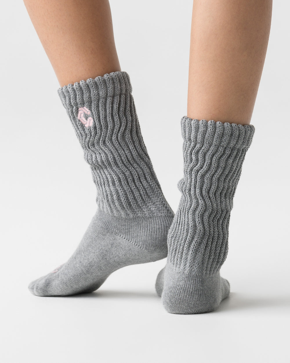 CRONOS WOMEN LOOSE RIB SOCKS 【GRAY】