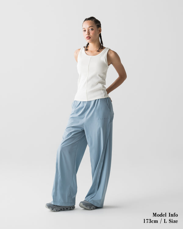 CRONOS WOMEN SIDE BITS RIB TANK TOP【WHITE】