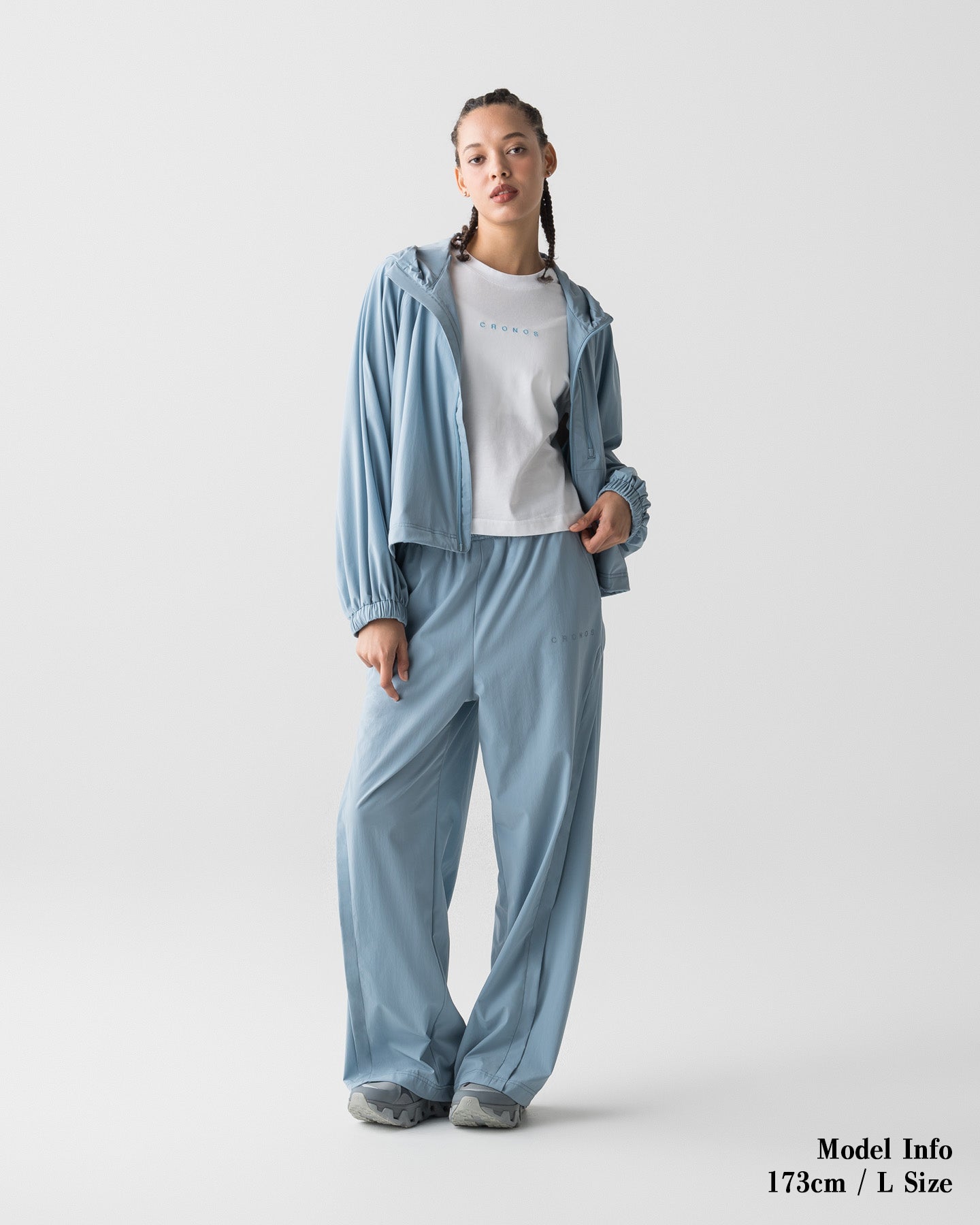 CRONOS WOMEN LIGHT STRETCH HOODIE【BLUE】