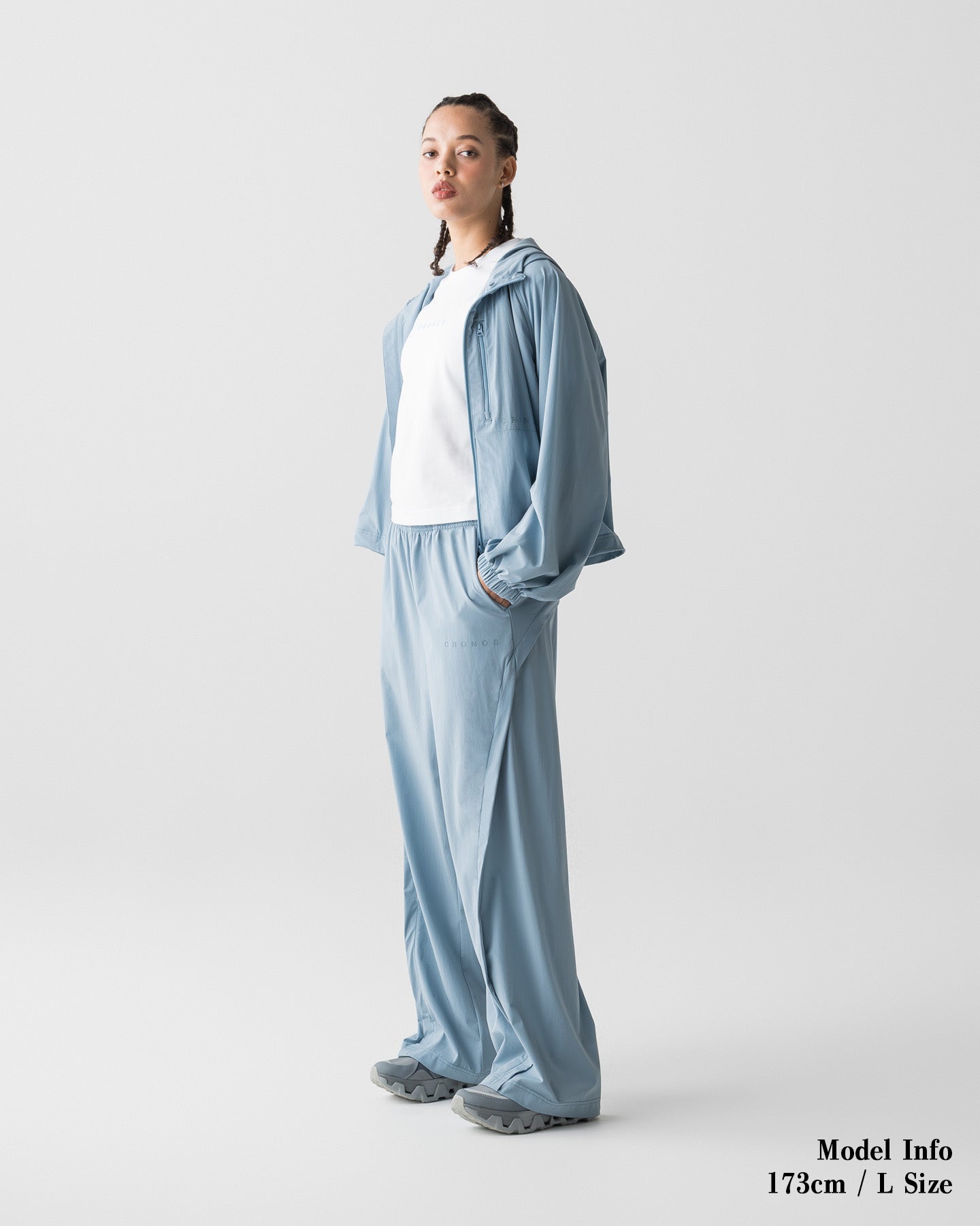 CRONOS WOMEN LIGHT STRETCH HOODIE【BLUE】