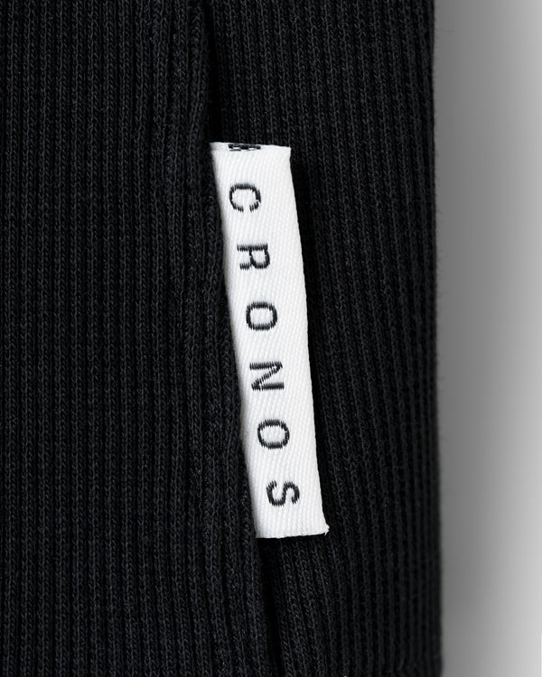 CRONOS WOMEN SIDE BITS RIB TANK TOP【BLACK】