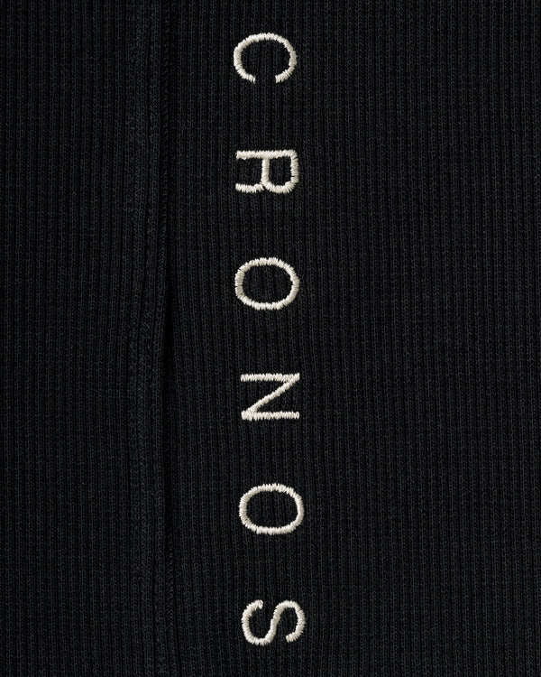 CRONOS WOMEN SIDE BITS RIB TANK TOP【BLACK】