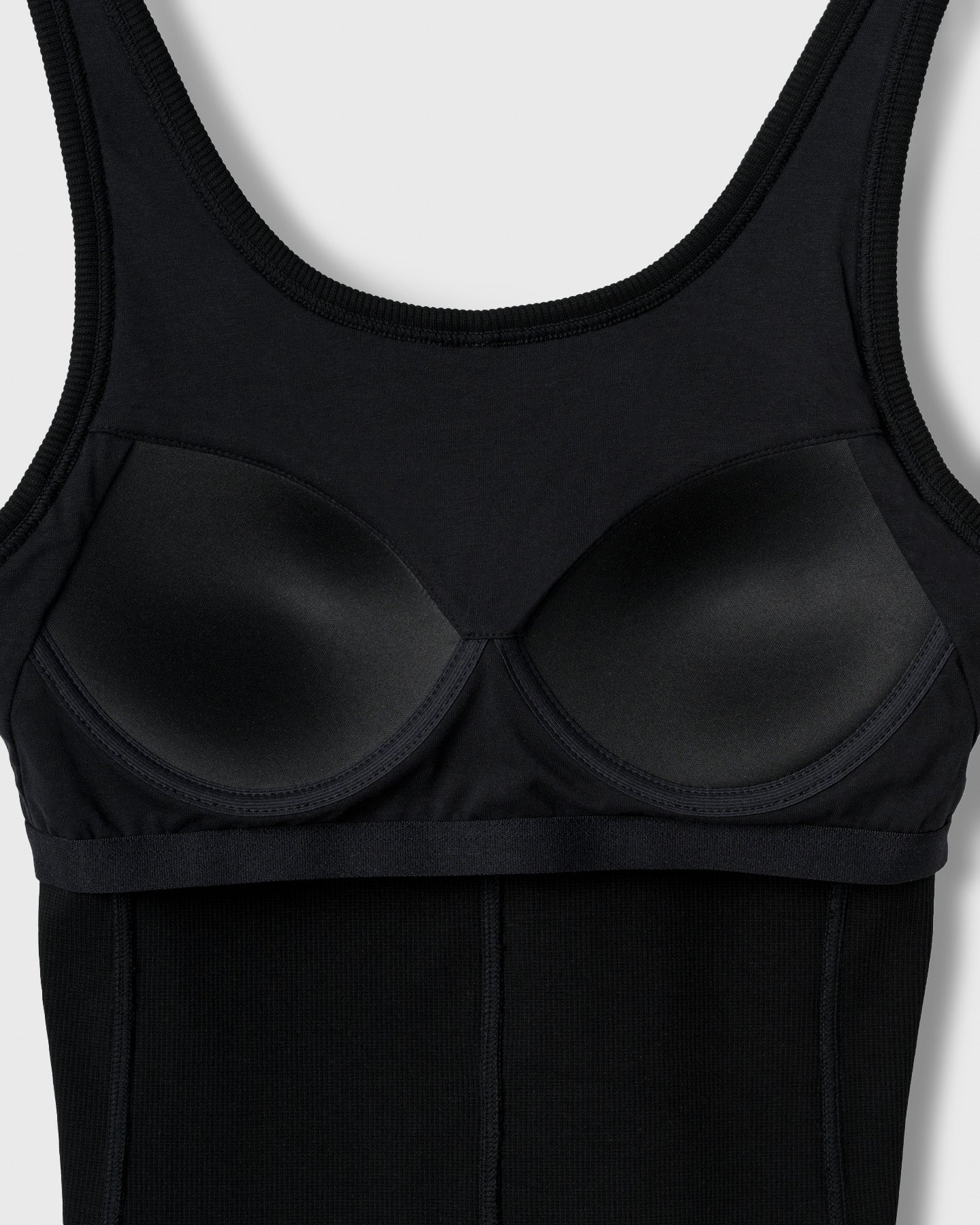 CRONOS WOMEN SIDE BITS RIB TANK TOP【BLACK】