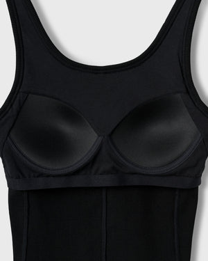 CRONOS WOMEN SIDE BITS RIB TANK TOP【BLACK】