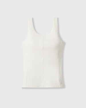 CRONOS WOMEN SIDE BITS RIB TANK TOP【WHITE】