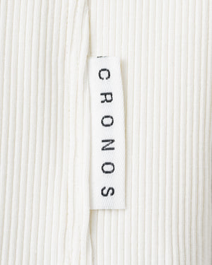 CRONOS WOMEN SIDE BITS RIB TANK TOP【WHITE】