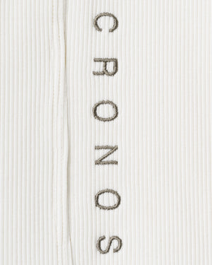 CRONOS WOMEN SIDE BITS RIB TANK TOP【WHITE】