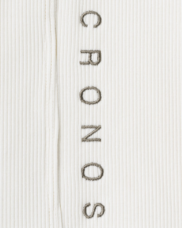 CRONOS WOMEN SIDE BITS RIB TANK TOP【WHITE】