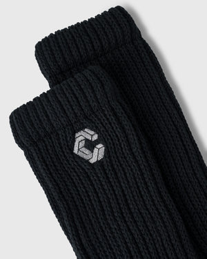 CRONOS WOMEN LOOSE RIB SOCKS【BLACK】