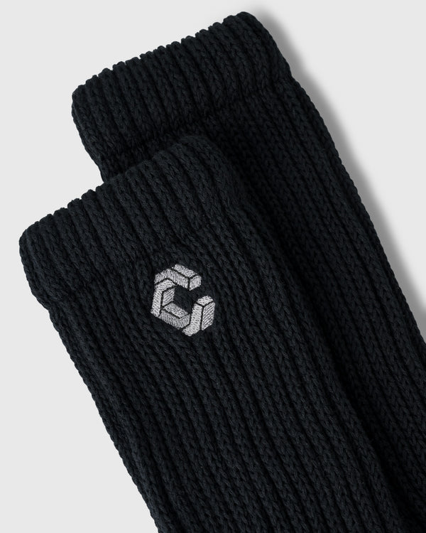 CRONOS WOMEN LOOSE RIB SOCKS【BLACK】