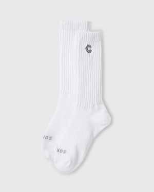CRONOS WOMEN LOOSE RIB SOCKS【WHITE】