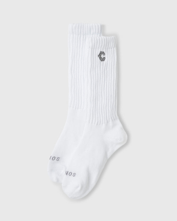CRONOS WOMEN LOOSE RIB SOCKS【WHITE】