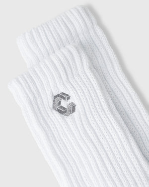 CRONOS WOMEN LOOSE RIB SOCKS【WHITE】