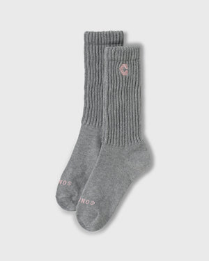 CRONOS WOMEN LOOSE RIB SOCKS【GRAY】