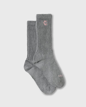 CRONOS WOMEN LOOSE RIB SOCKS【GRAY】