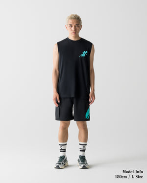 CRONOS SWITCH LINE CARGO SHORTS【BLACK×T.BLUE】