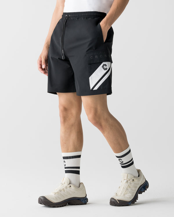 CRONOS SWITCH LINE CARGO SHORTS【BLACK】