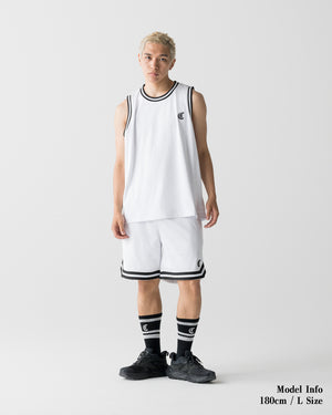CRONOS BLACKLETTER BASKET MESH SHORTS【WHITE】