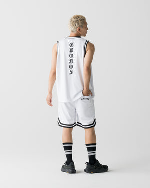 CRONOS BLACKLETTER BASKET MESH SHORTS【WHITE】