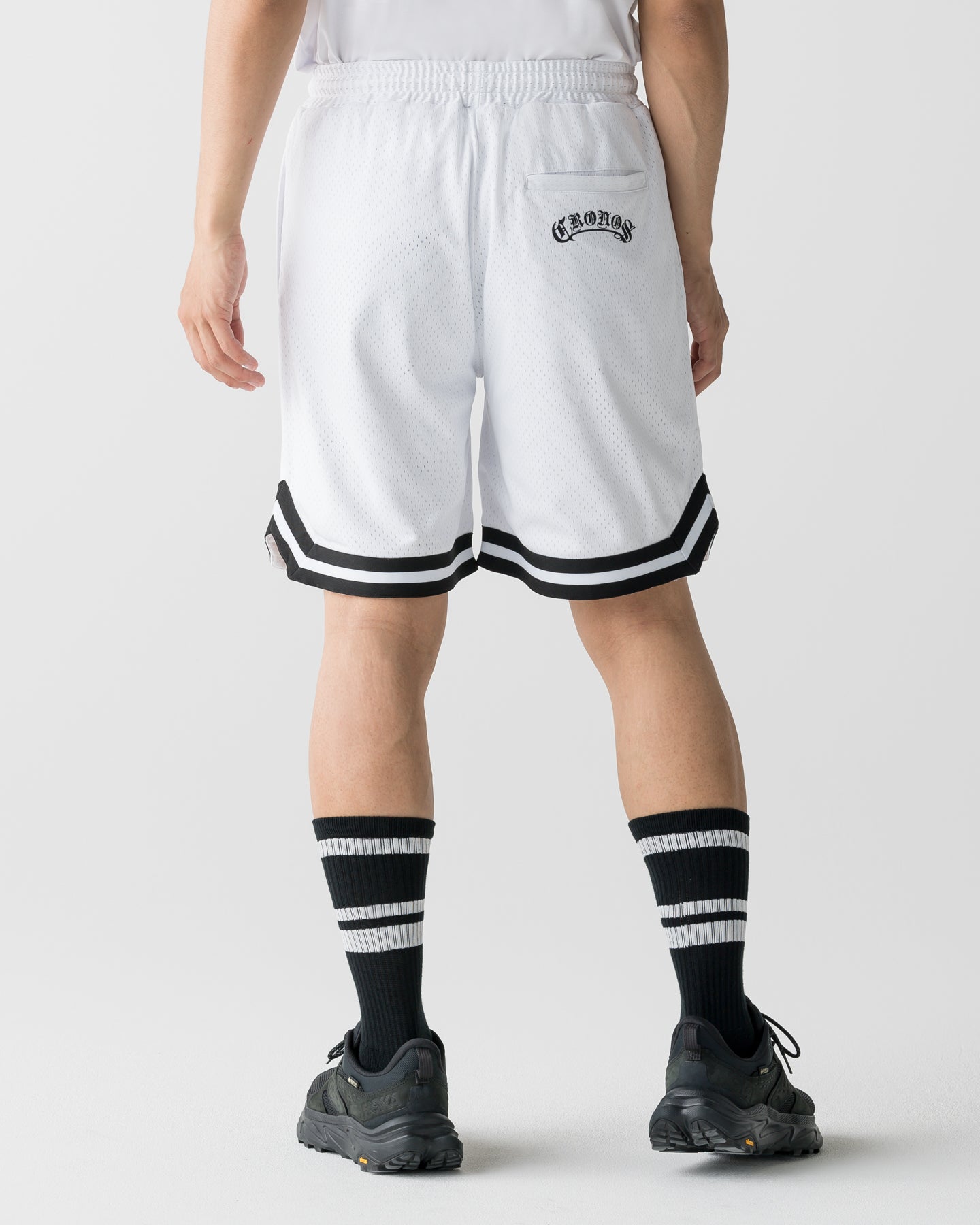 CRONOS LOGO LINE SOCKS【BLACK×WHITE】