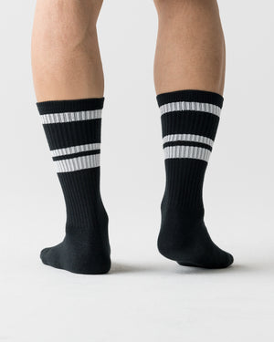 CRONOS LOGO LINE SOCKS【BLACK×WHITE】