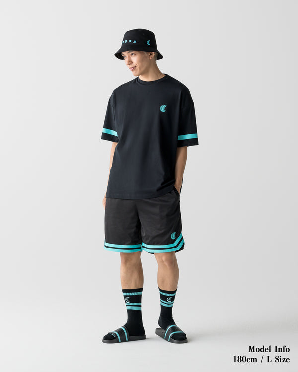 CRONOS BLACKLETTER CIRCLE S/S TEE【BLACK×T.BLUE】