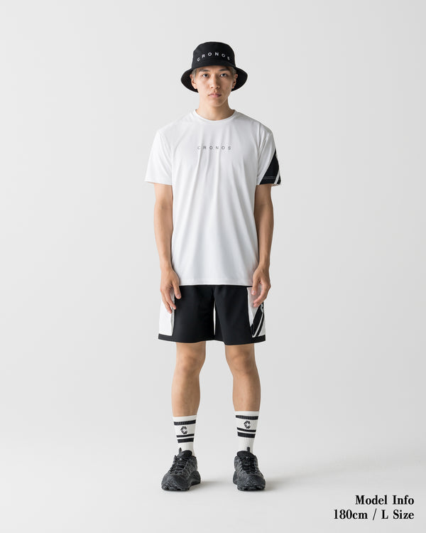 CRONOS SWITCH LINE CARGO SHORTS【BLACK×WHITE】