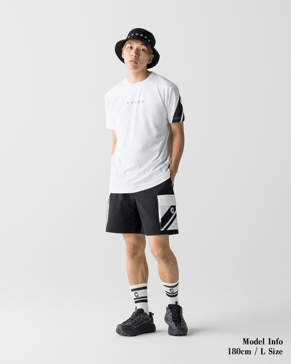 CRONOS SWITCH LINE CARGO SHORTS【BLACK×WHITE】