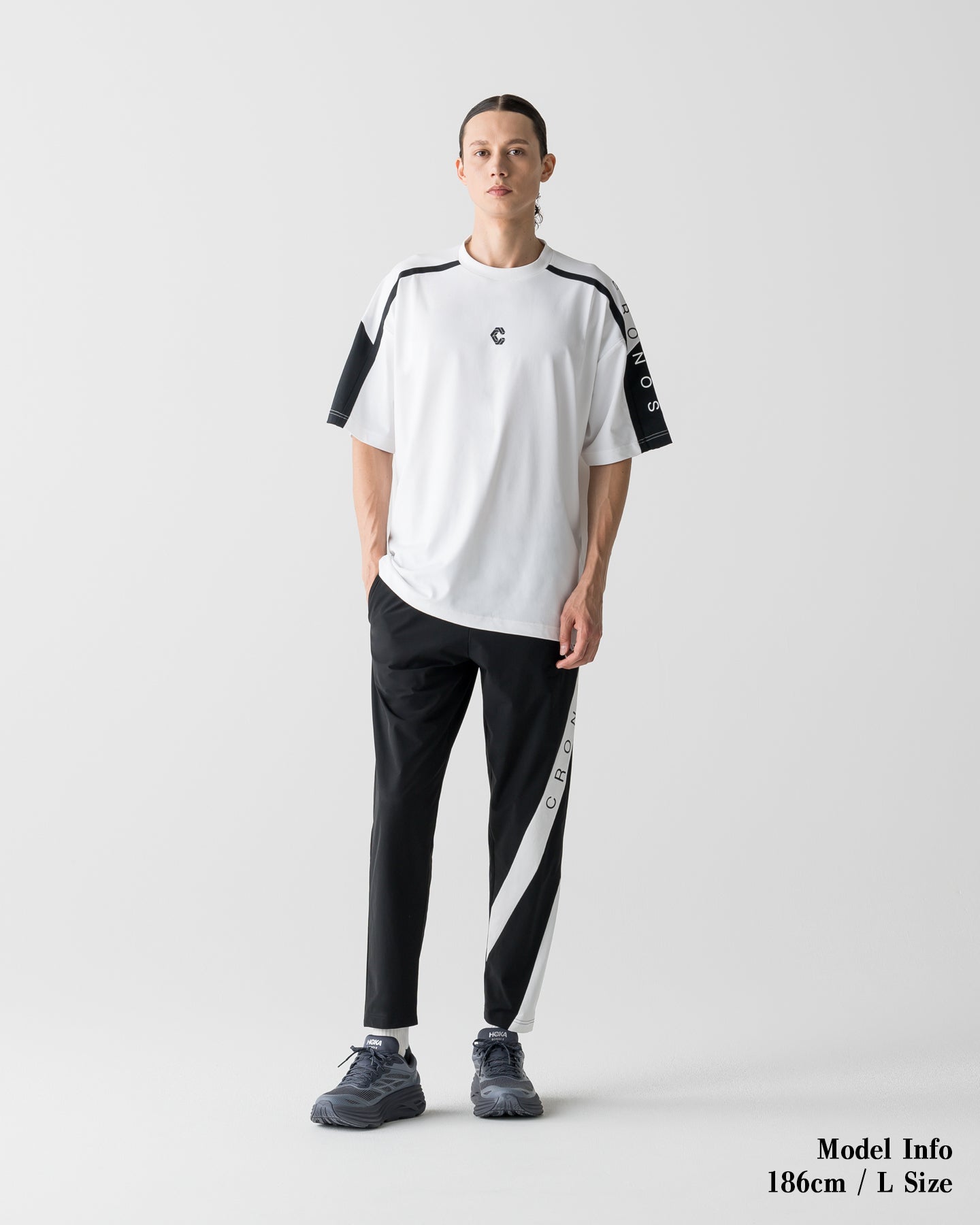 CRONOS COOL SIDE LINE JOGGER PANTS【BLACK×WHITE】