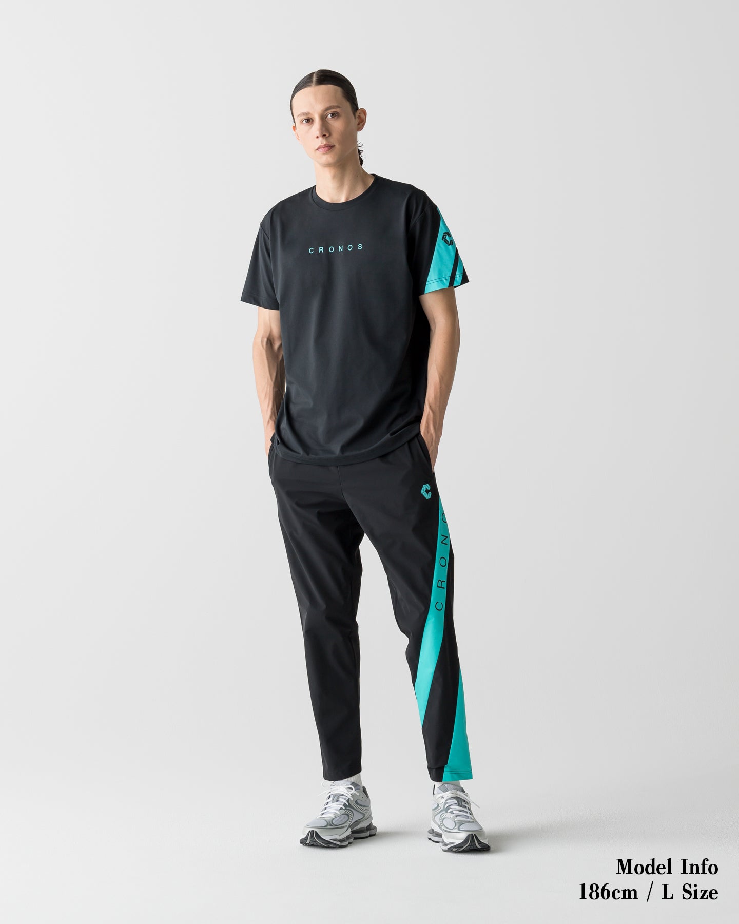 CRONOS COOL SIDE LINE JOGGER PANTS【BLACK×T.BLUE】