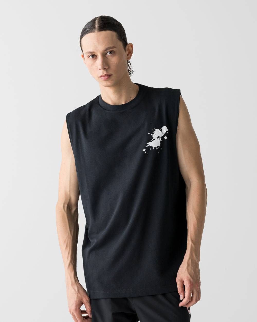 CRONOS PAINT STROKE COOL SLEEVELESS【BLACK】