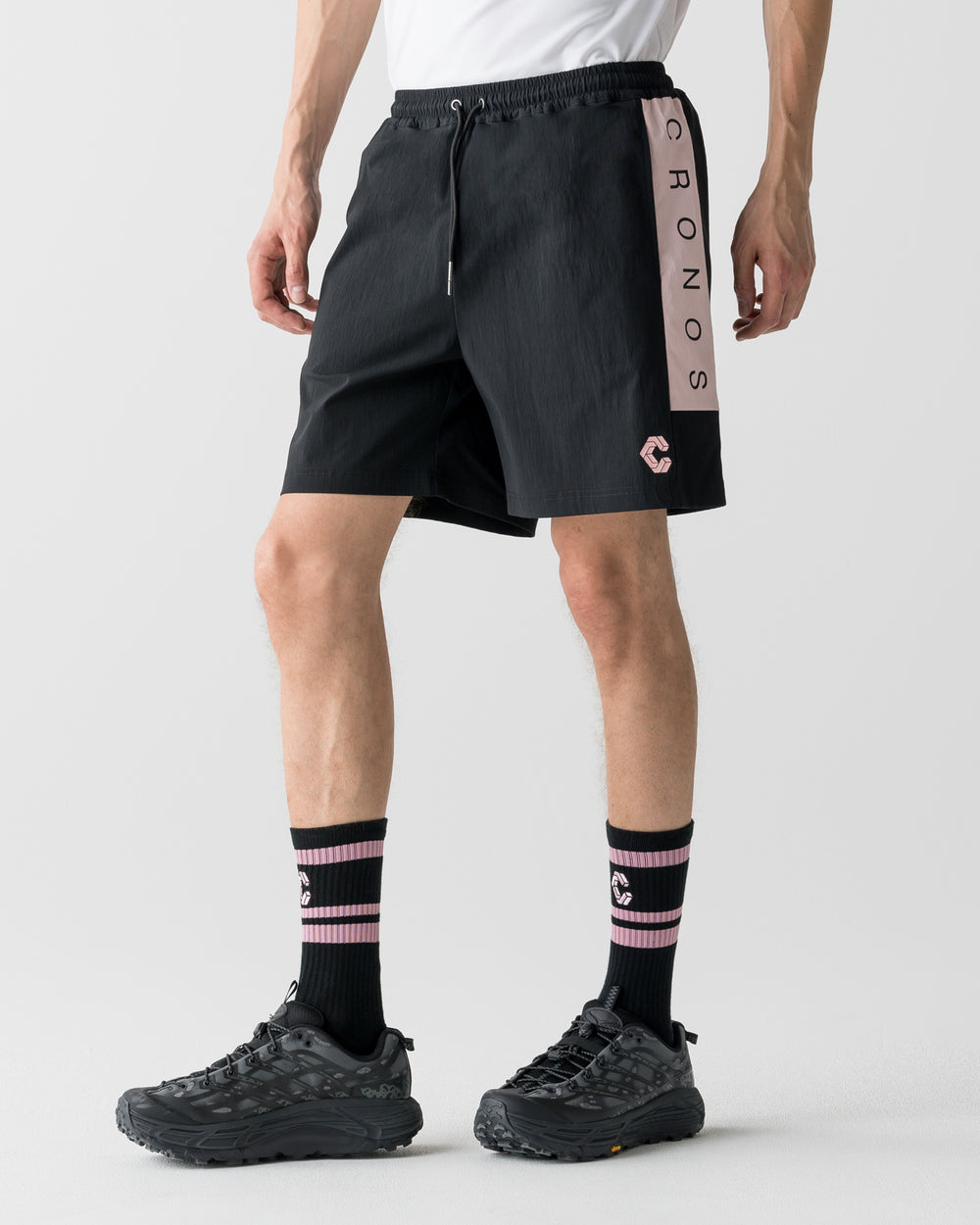 CRONOS AIRFLOW BOX LOGO SHORTS【BLACK×PINK】