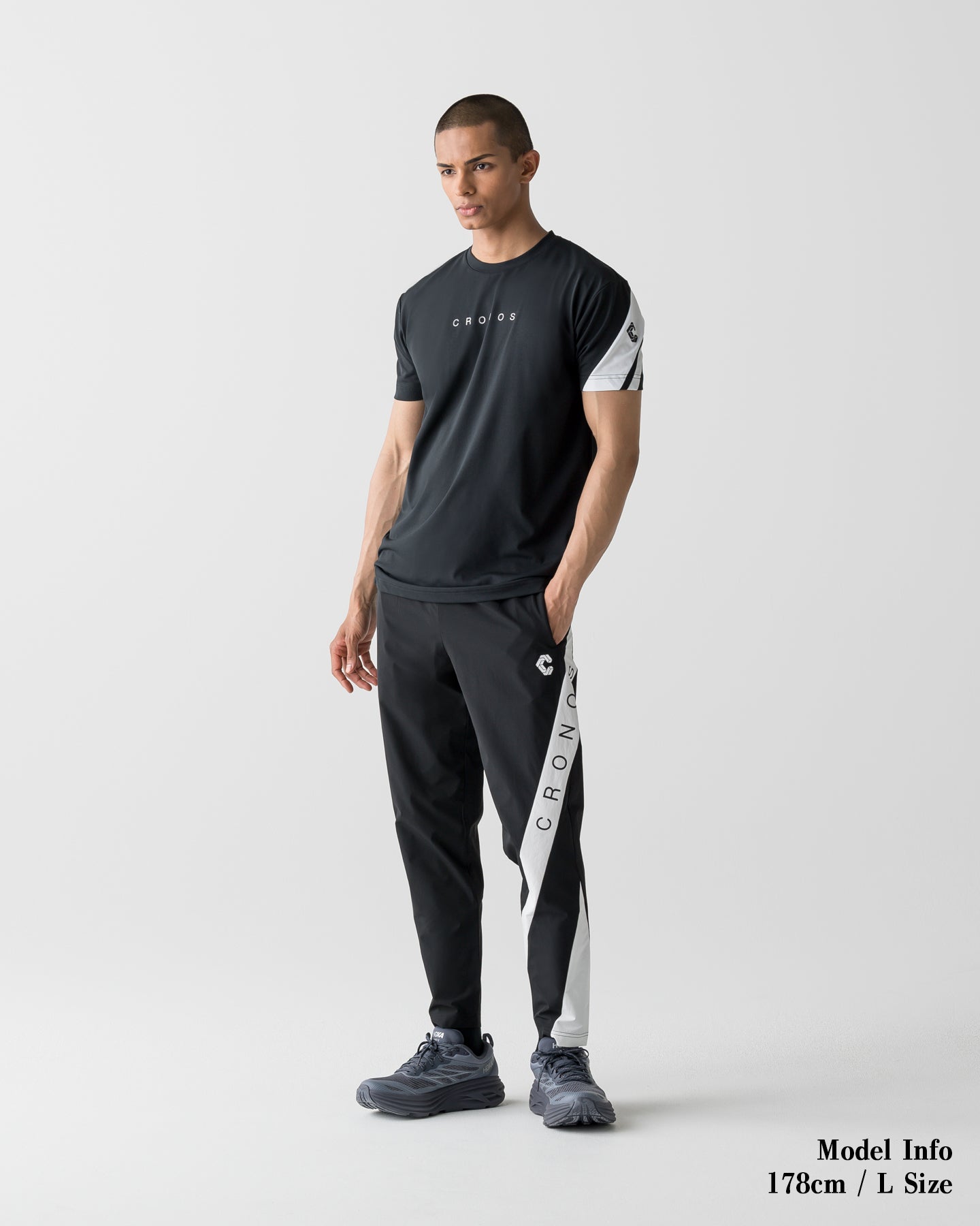 CRONOS SWITCH LINE REGULAR FIT S/S TEE【BLACK】